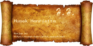 Husek Henrietta névjegykártya